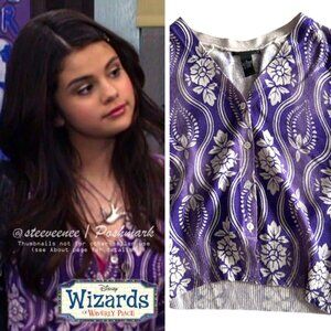 2000s Purple Floral Cashmere Cardigan ASO Alex Russo